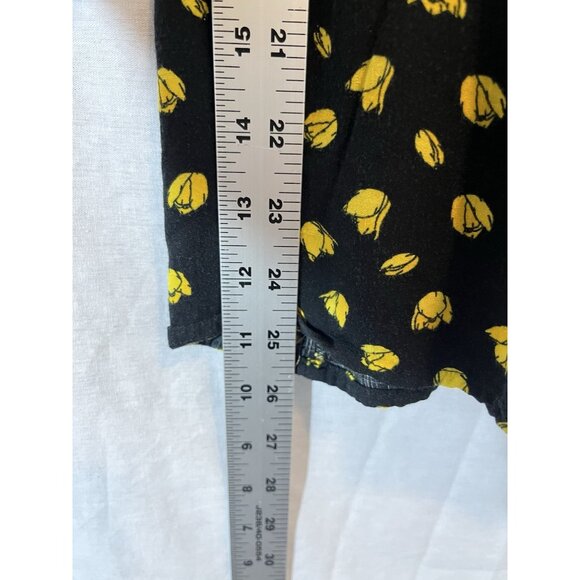 Who What Wear Women's XL Rayon Black With Yellow Tulips Blouse - Picture 8 of 8